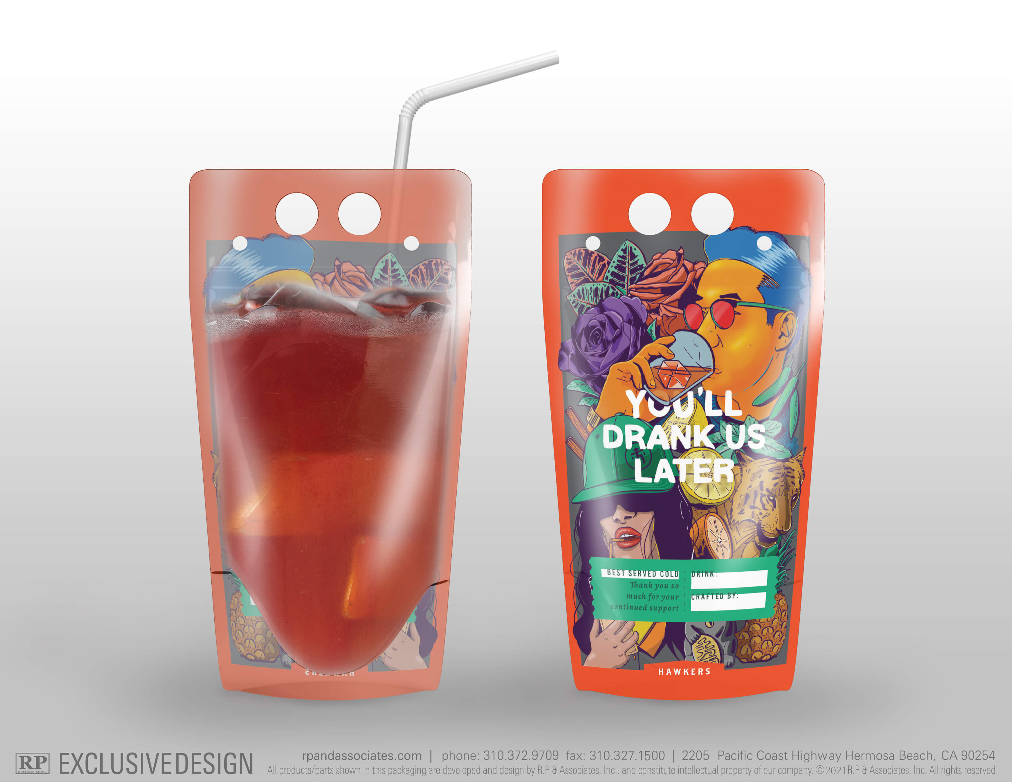 Custom printed drink online pouches